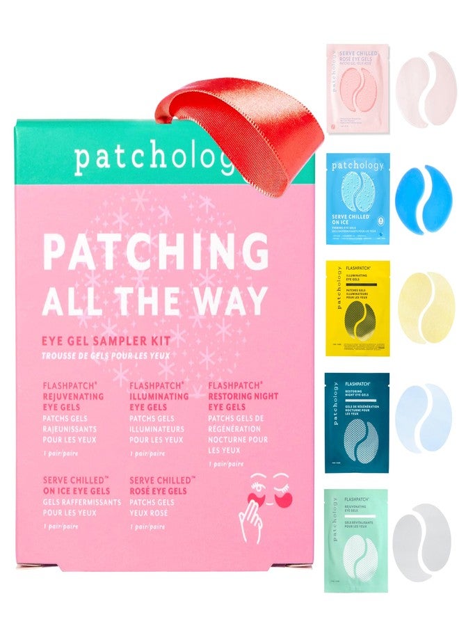 Patchology Patching All The Way Gift Set – Hydrating Gel Masks with Collagen, Retinol, Hyaluronic Acid & Vitamin C – Holiday Skincare Set with 5 Pairs for Puffy Eyes, Dark Circles & Fine Lines - Image 1